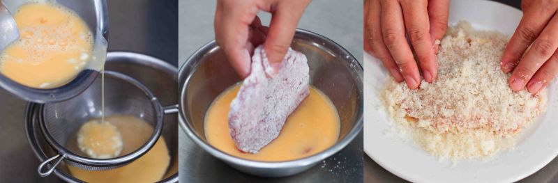 hỗn hợp trứng, nước và bột mì hỗn hợp trứng, nước và bột mì